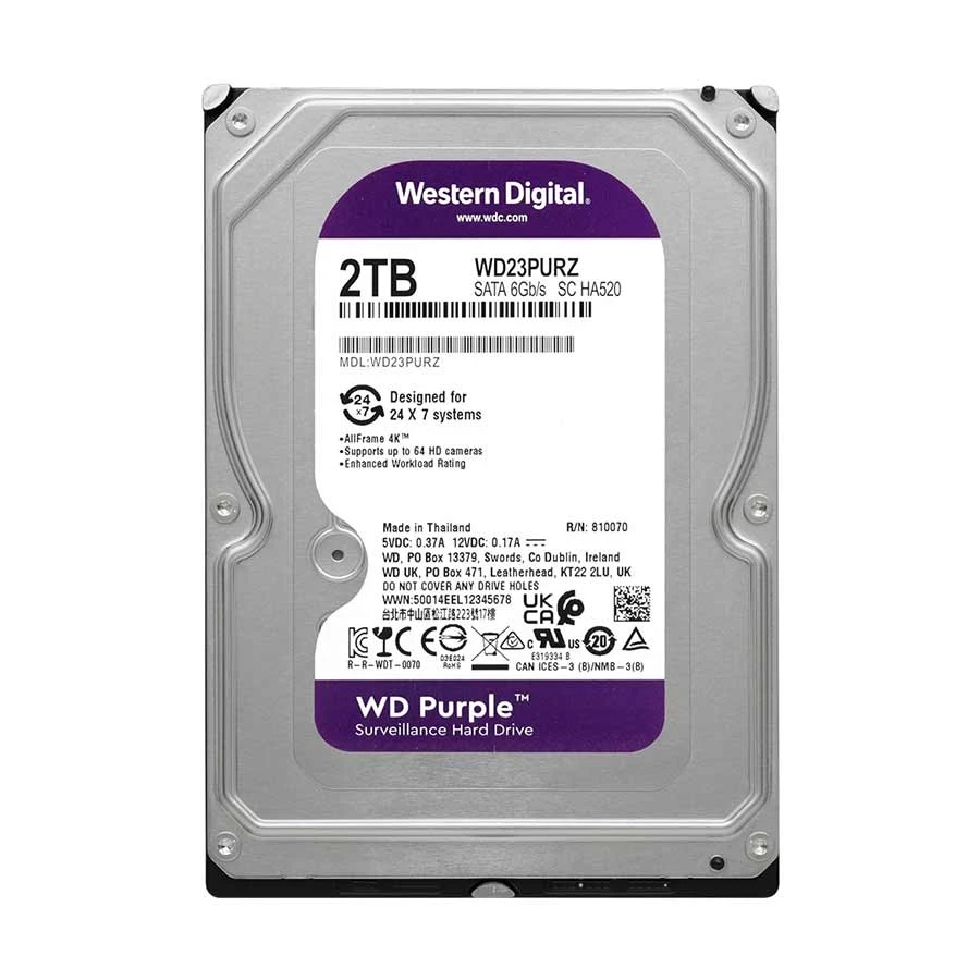 Western Digital Purple 2TB 5400RPM Surveillance HDD