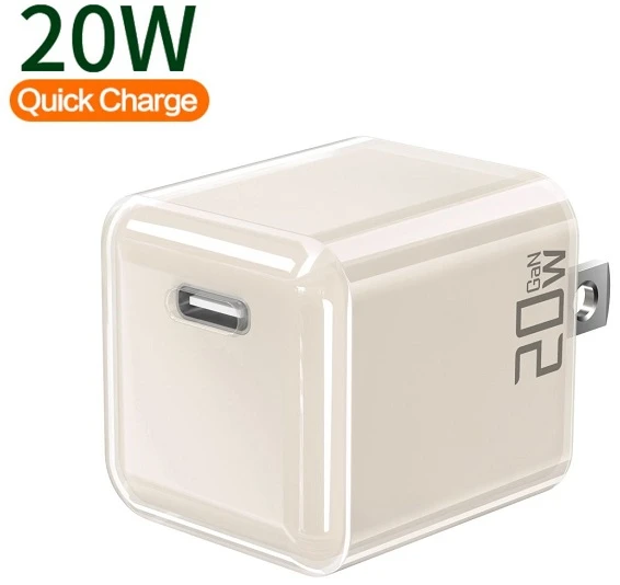 GaN Mini "Ice Cube" Series Transparent Shell P20W Single-Port USB-C Charger